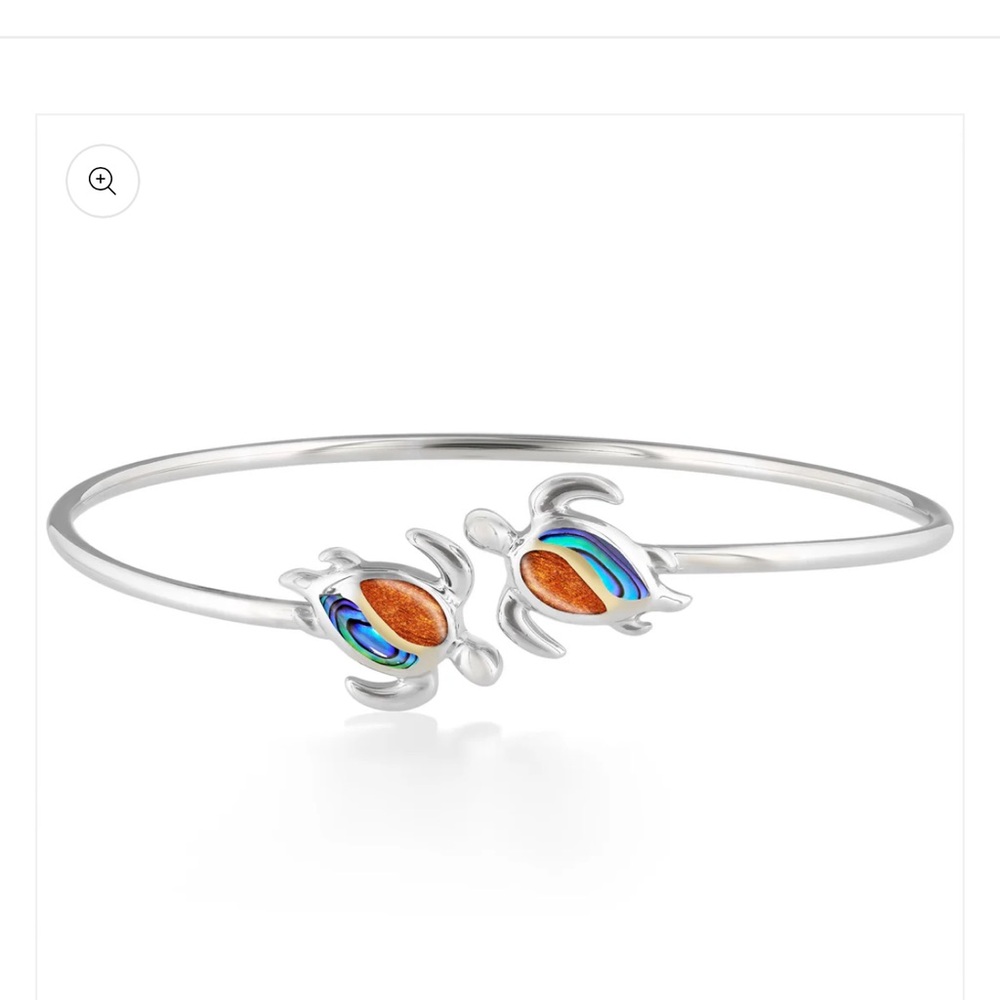Na Hoku Silver Turtle Bangle Bracelet